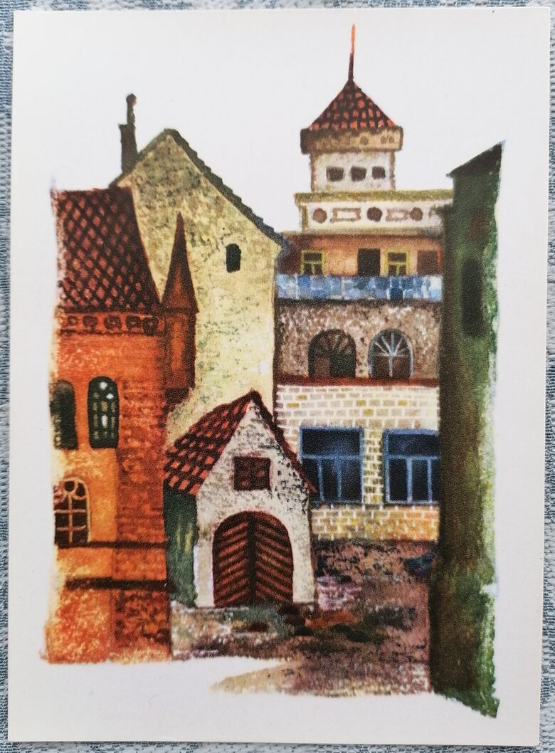 Old Riga 1971 Mikhail Vanin 10x14 cm Art Postcard of Latvia  