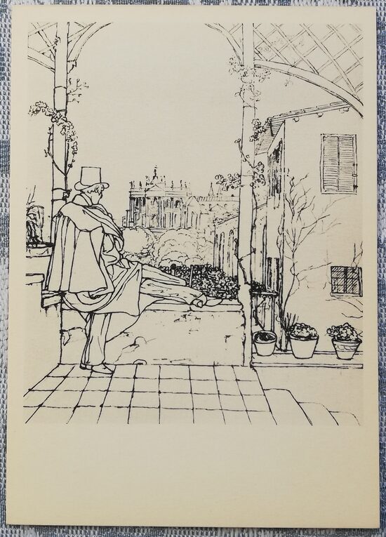 N. V. Gogolis Romā 1961 Vasilijs Žukovskis 10,5x15 cm pastkarte PSRS  