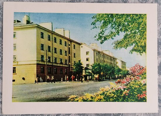 Liela Street in Jelgava 1959 Jelgava 15x10.5 cm postcard Latvia  