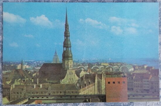 Rīgas Panorāma 1977 Vecrīga 14x9 cm pastkarte Latvija  