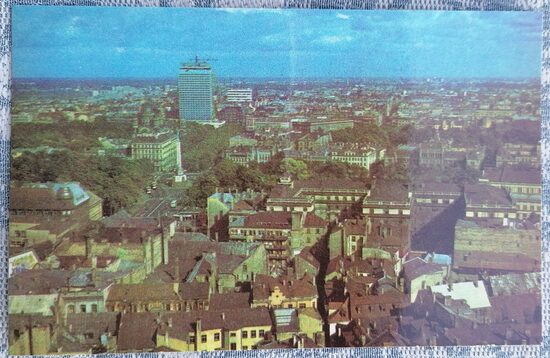 Rīgas panorāma 1977 Rīga 14x9 cm Latvijas pastkarte  