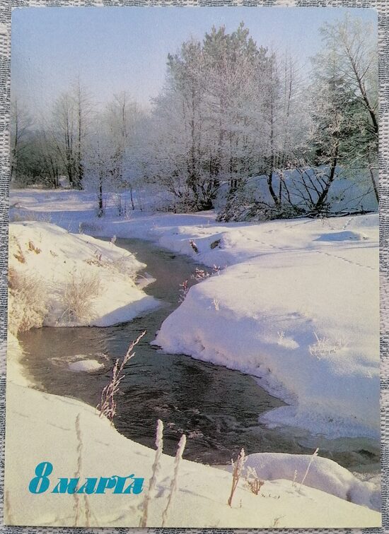 Forest River 1986 postcard March 8 USSR 10.5x15 cm  