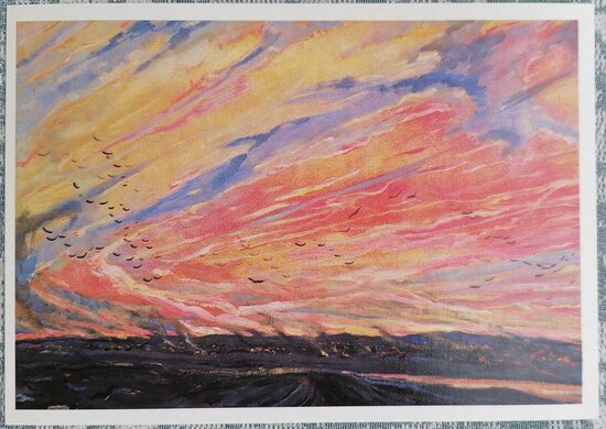 Илья Глазунов 1987 Вражеский стан 15x10,5 см художественная открытка СССР  