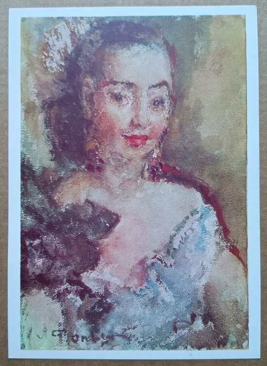 Female Portrait 1971 Artur Fonvizin 10.5 x 15 cm  