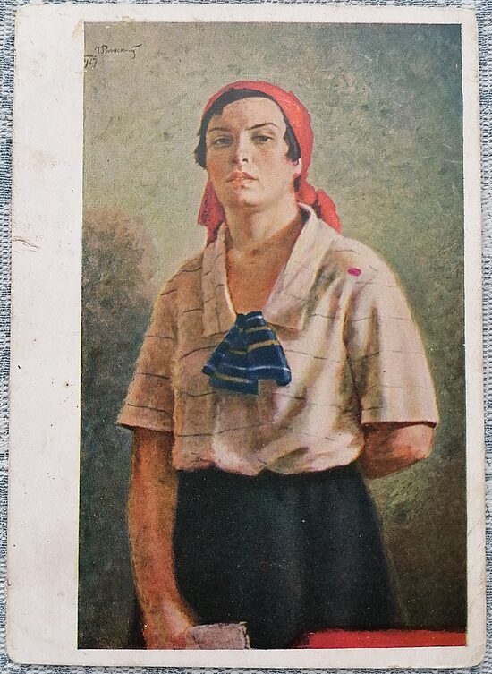 Delegāts 1930 Georgijs Rjažskis 10,5 x 15 cm PSRS pastkarte  