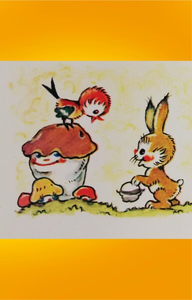 Margarita Staraste 1984 Hare found a huge boletus 11.5x5.5 cm    