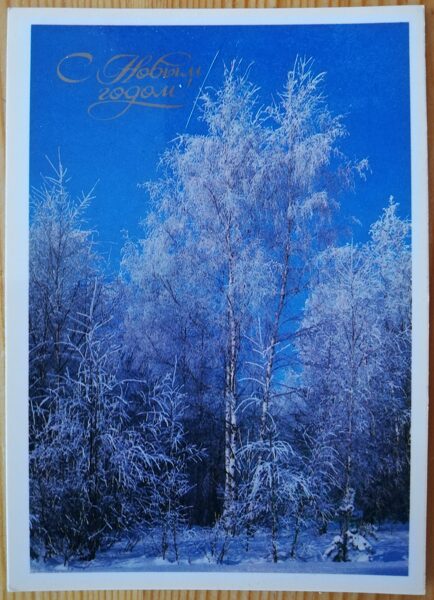 Jaungada pastkarte "Laimīgo Jauno gadu!" 10,5 * 15 cm 1983. gada PSRS perioda suvenīrs.