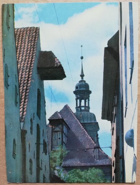 Латвия фото 1963 года. Рига. Амбары и башня Реформатской церкви на улице Сарканас Гвардес. 10,5x15 см.