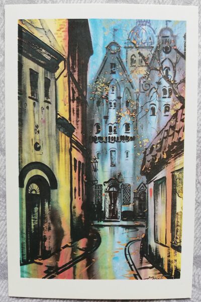 Jānis Brekte 1981 Trīs brāļi 9x14 cm mākslas pastkarte Latvija  