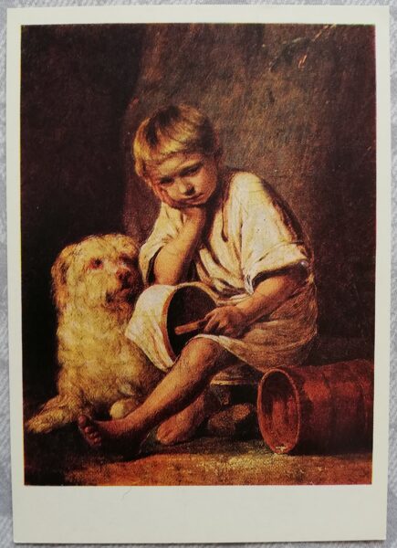 Aleksejs Venecianovs 1980./1959. "Lūk tev tēva pusdienas!" mākslas karte 10,5x15 cm