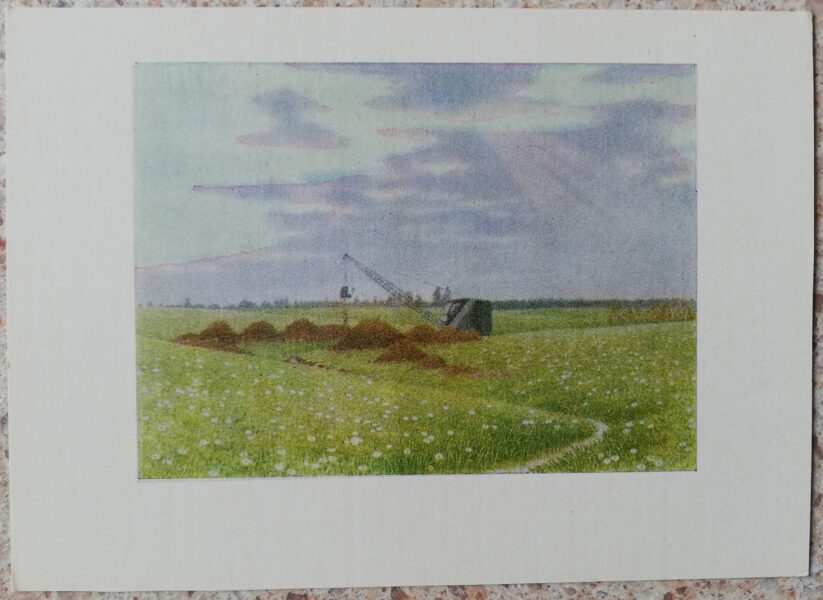 Lydia Meshkaitite 1969 Excavator 14.5x10.5 cm art postcard 