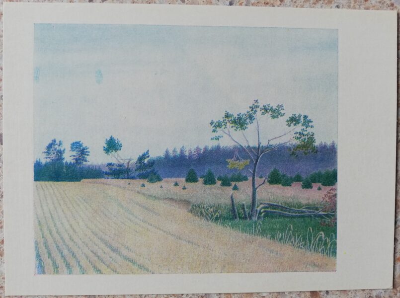 Lydia Meshkaitite 1969 Unkind footprints of hunters 14.5x10.5 cm art postcard 