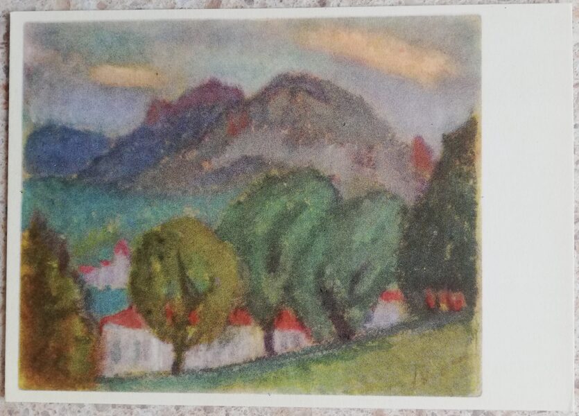 Justinas Venozhinskis 1966 Zheleznovodsk Mount Beshtau 15x10.5 art postcard 