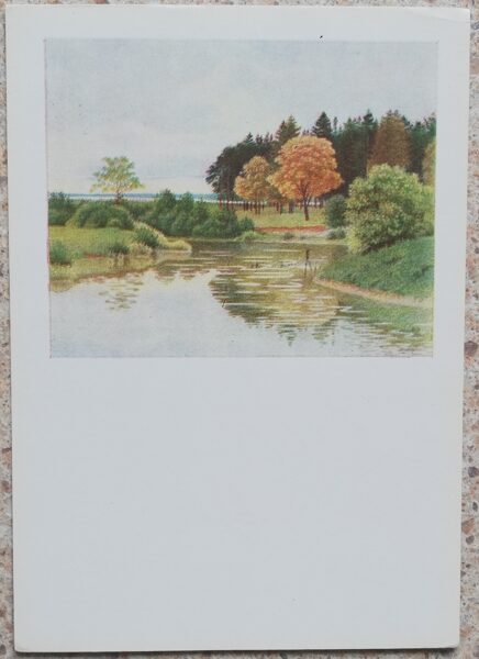 Lydia Meshkaitite 1962 Mituva River Lithuania 10.5x15 cm art postcard 