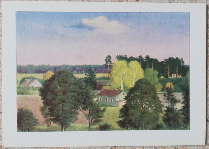 Lydia Meshkaitite 1962 Pasventis Lithuania 15x10.5 cm art postcard 