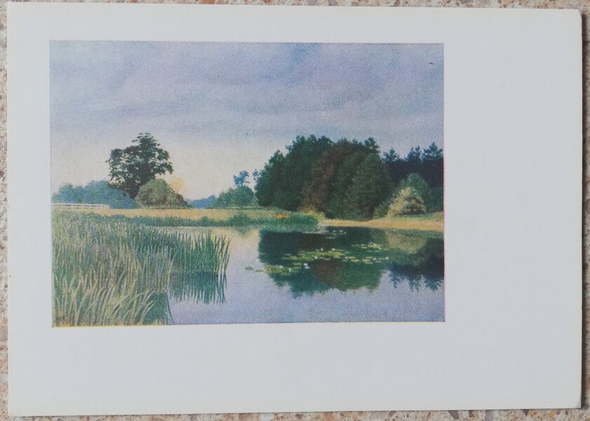 Lydia Meshkaitite 1962 Lilies bloom 15x10.5 cm art postcard 