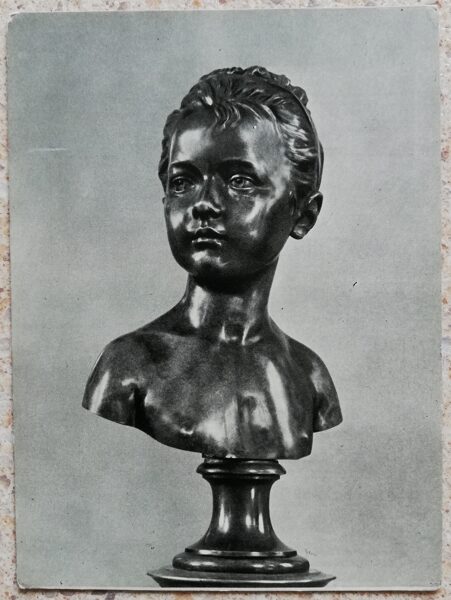 Jean Antoine Houdon 1960 Architect Brongniard's Daughter 10.5x15 cm USSR postcard sculpture  