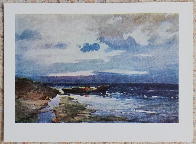 Staņislavs Kreiсs 1967 Rudens vēji 14x10 cm mākslas pastkarte  