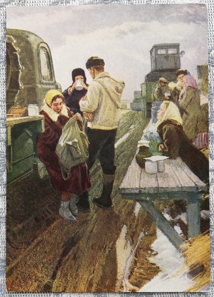 Anatolijs Timofejevs 1960 Pa Sibīrijas ceļiem 10,5x15 cm PSRS pastkarte  