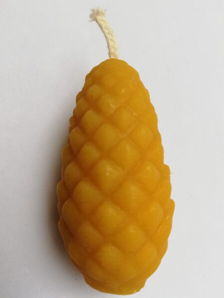 Christmas candle made of beeswax "Mini spruce cone" 6 cm. 