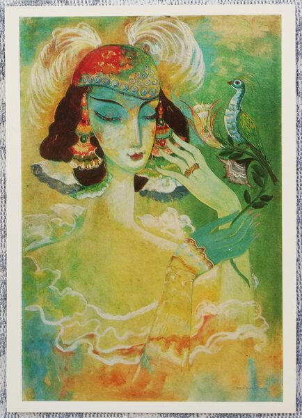 Lado (Vladimirs) Gudiašvili 1982 "Čukurtma" (Mākslinieka meitas portrets) pastkarte 10,5x15 cm