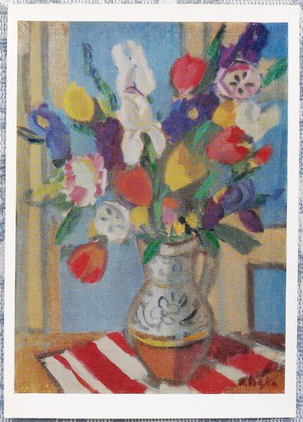 Andrey Kotska 1976 "Flowers" art postcard 10,5x15 cm 