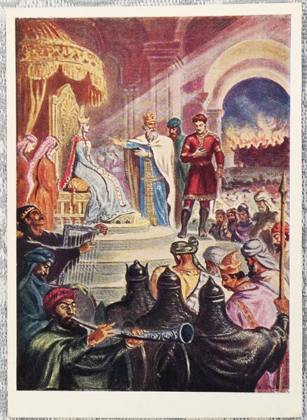 Iraklijs Toidze 1966 "Tinatina kronēšana" pastkarte 10,5x15 cm  