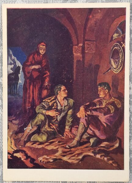 Iraklijs Toidze 1966 "Tariela saruna ar Avtandilu" 10,5x15 cm 