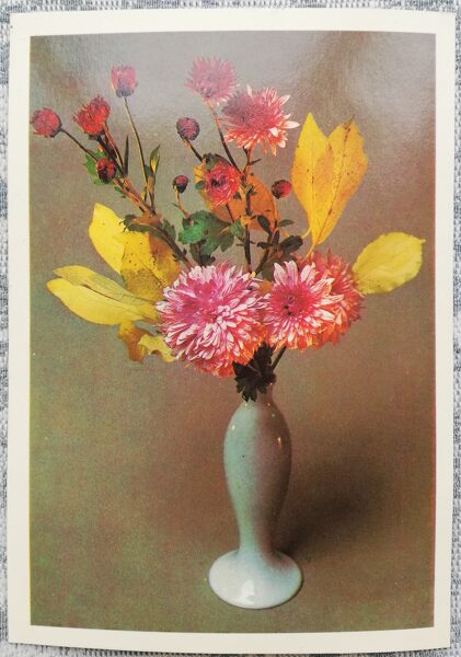 Autumn flowers 1986 USSR postcard 10.5x15 cm  