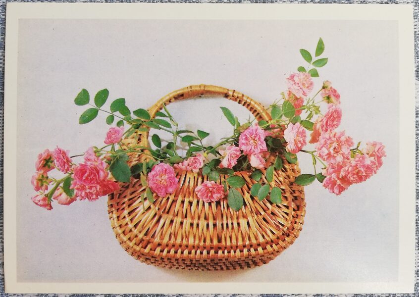Composition of roses 1979 flowers 15x10.5 cm USSR postcard  