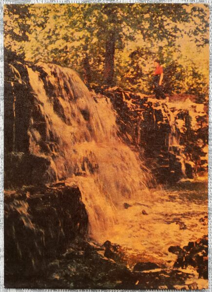 Waterfall on Ivanda near Renda 1968 Latvia 10x14 cm postcard  