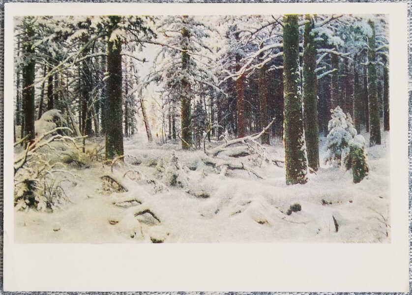 Ivan Shishkin 1964 "Winter" 15x10.5 cm USSR art postcard 