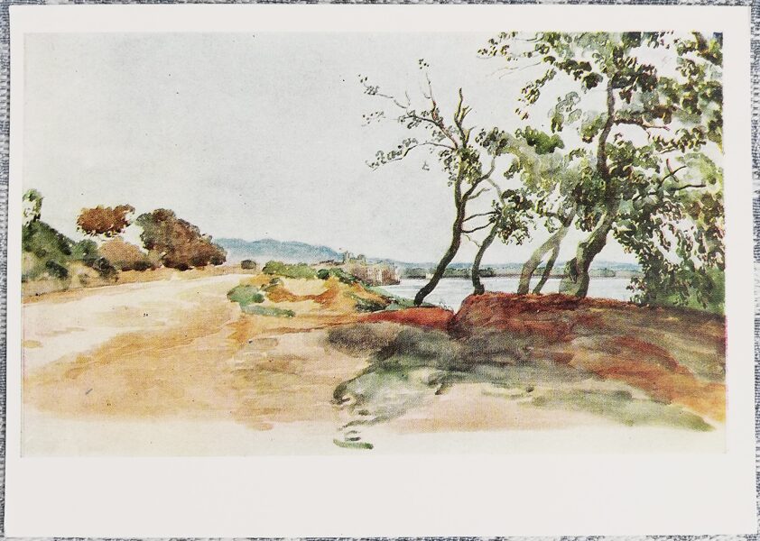 Aleksandrs Ivanovs 1967 "Itālijas ainava" 15x10,5 cm PSRS mākslas pastkarte  