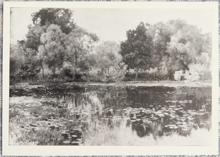 Isaac Levitan 1966 Overgrown pond 15x10.5 cm USSR postcard  