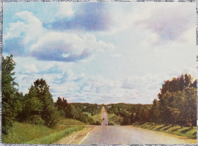 Highway Riga-Pskov 1972 Latvia 14x10 cm view postcard  