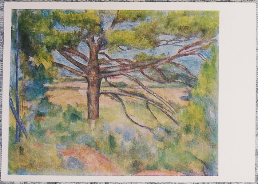 Paul Cezanne 1960 Large pine tree near Aix 15x10.5 cm USSR postcard Hermitage  