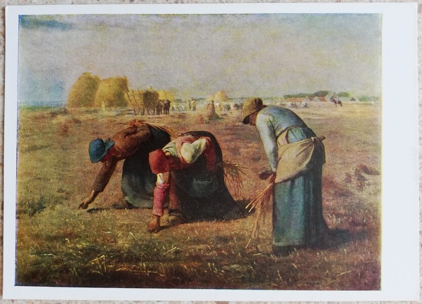 Žans Fransuā Millets 1957 Vārpu savācēji 15x10,5 cm PSRS pastkarte  