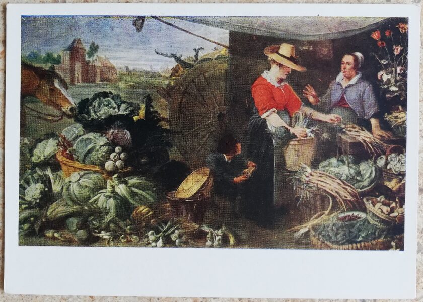 Frans Sneiders 1959 Dārzeņu bode 15x10,5 cm PSRS pastkarte           