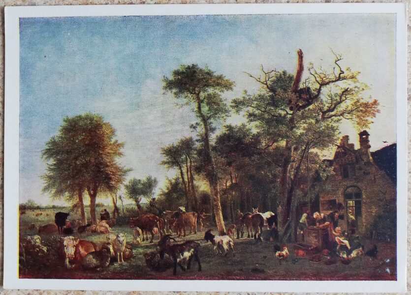 Paulus Potters 1959 Ferma 15x10,5 cm PSRS pastkarte  