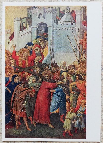 Simone Martini 1973 Krusta nešana 10,5x15 cm PSRS pastkarte  