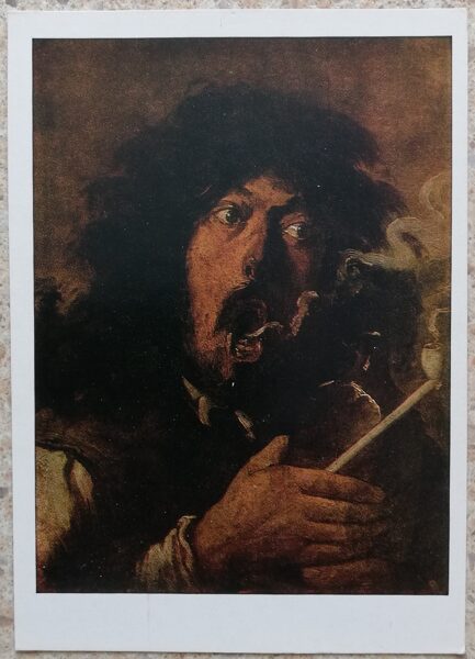 Adrians Brouvers 1973 Smēķētājs 10,5x15 cm PSRS pastkarte  