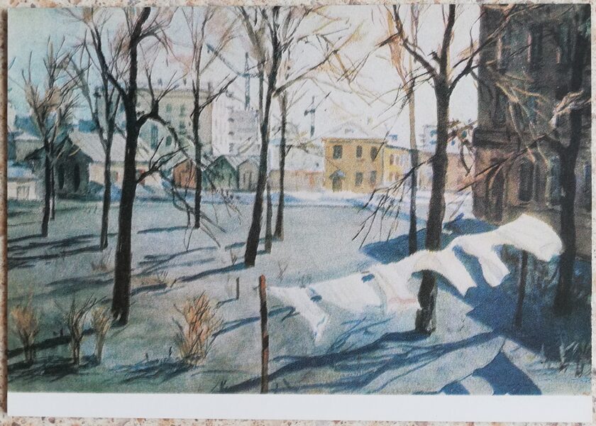 Aleksandrs Deineka 1974 Pavasaris 14,5x10,5 cm PSRS pastkarte  
