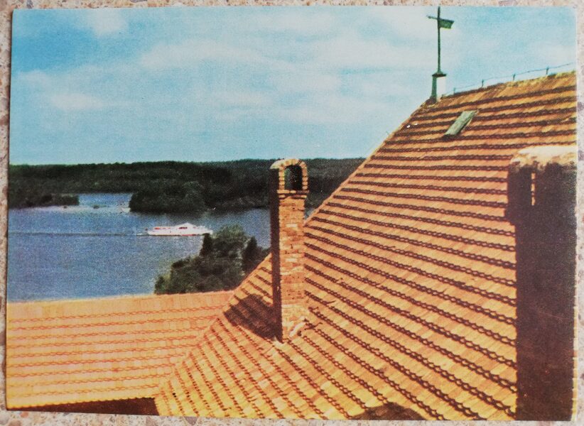 Islands, islets... Lake Galvė 1966 Trakai 14.5x10.5 cm Lithuanian postcard  