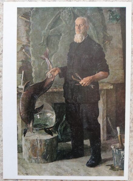 Dmitrijs Žilinskis 1986 Tēlnieka I. S. Efimova portrets 10,5x15 cm PSRS mākslas pastkarte  
