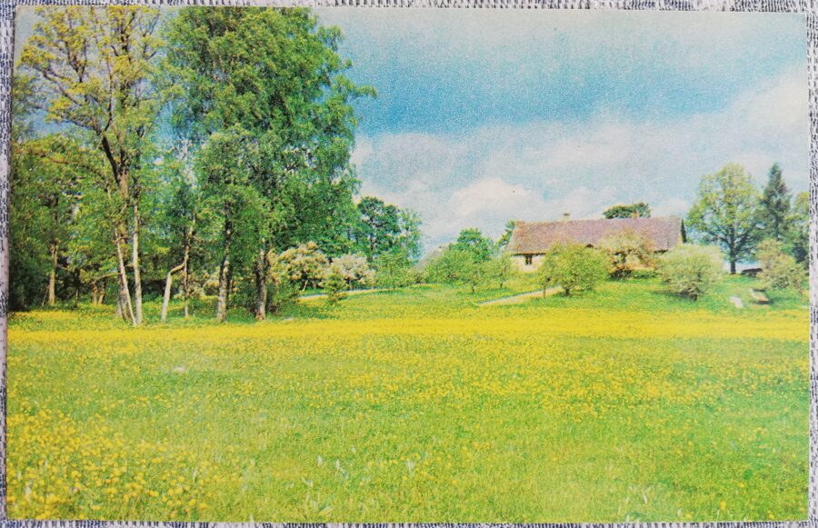 Taurupe 1975 Academician painter Vilhelms Purvit lived here 14x9 cm Latvian postcard  
