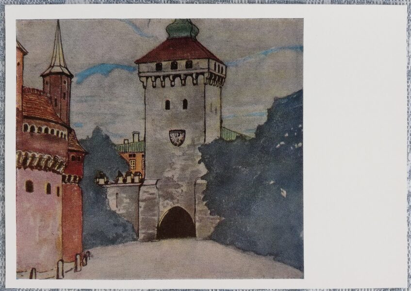 Georgijs Lukomskis 1966 Krakova 15x10,5 cm PSRS mākslas pastkarte  