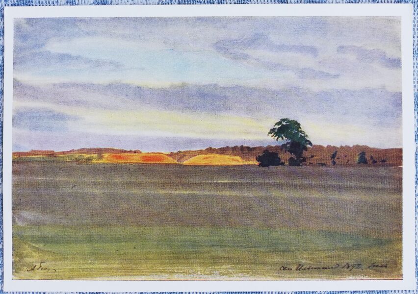 Aleksandrs Benuā 1966 Vakars Iļjinskā 15x10,5 cm PSRS mākslas pastkarte  