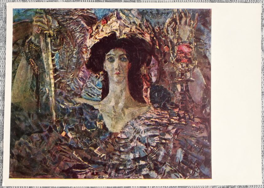 Mihails Vrubels 1970 Sešspārnu serafims 15x10,5 cm PSRS mākslas pastkarte  