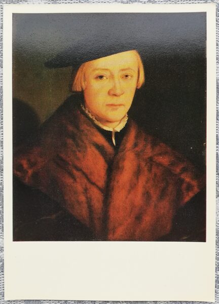 Kristofs Ambergers 1973 Jauna vīrieša portrets 10,5x15 cm PSRS mākslas pastkarte  