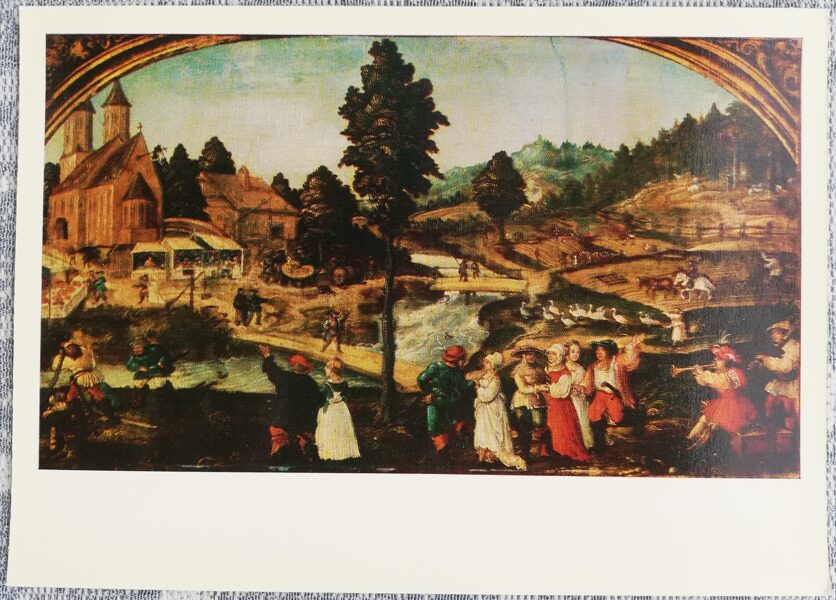 Hanss Vertingers 1973 Ciema svētku 15x10,5 cm PSRS mākslas pastkarte  